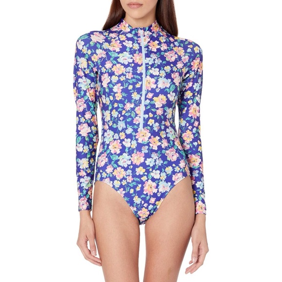 Shoshanna Standard Rash Guard Swim Floral Size 4 - Picture 1 of 9